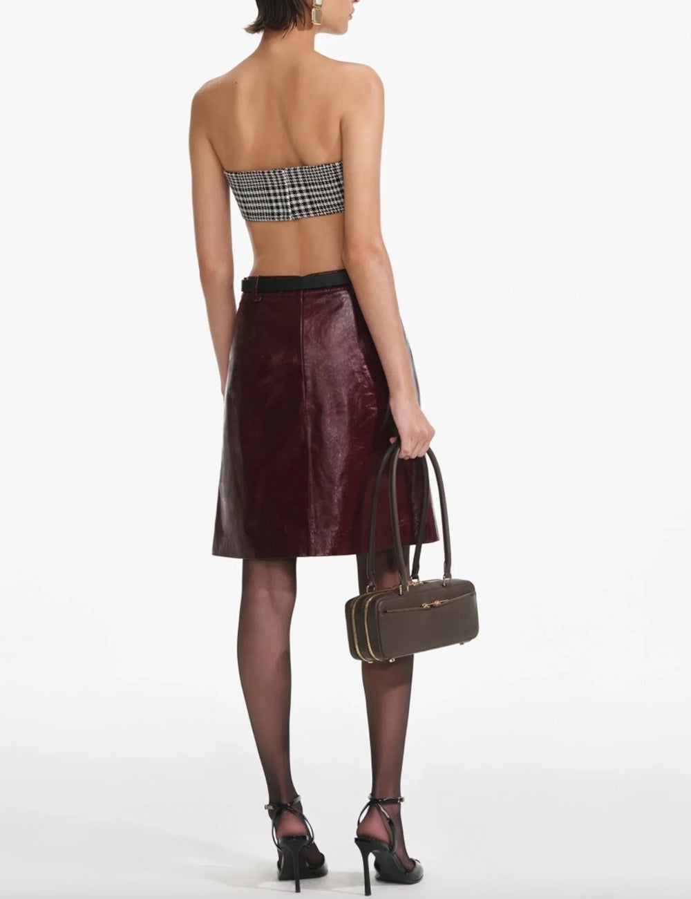 SELF-PORTRAIT LETHER MINI SKIRT