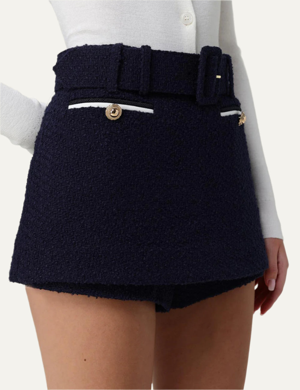 SELF-PORTRAIT BOUCLE SKORT
