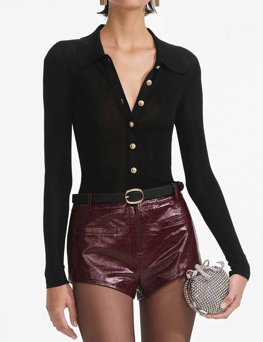 SELF-PORTRAIT LEATHER SHORTS