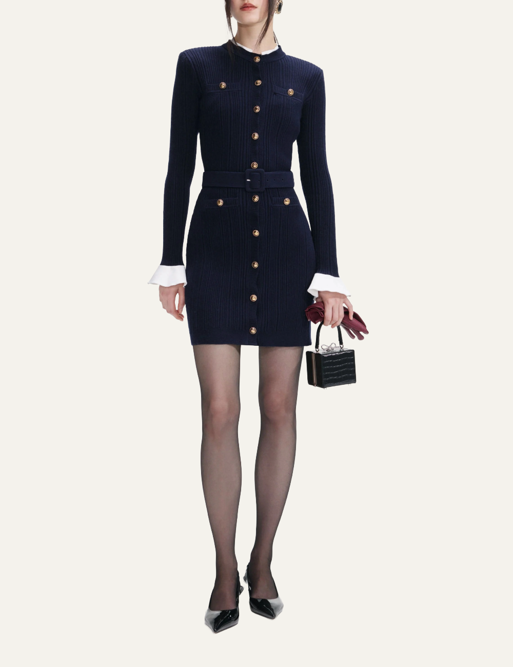 SELF-PORTRAIT KNIT MINI DRESS