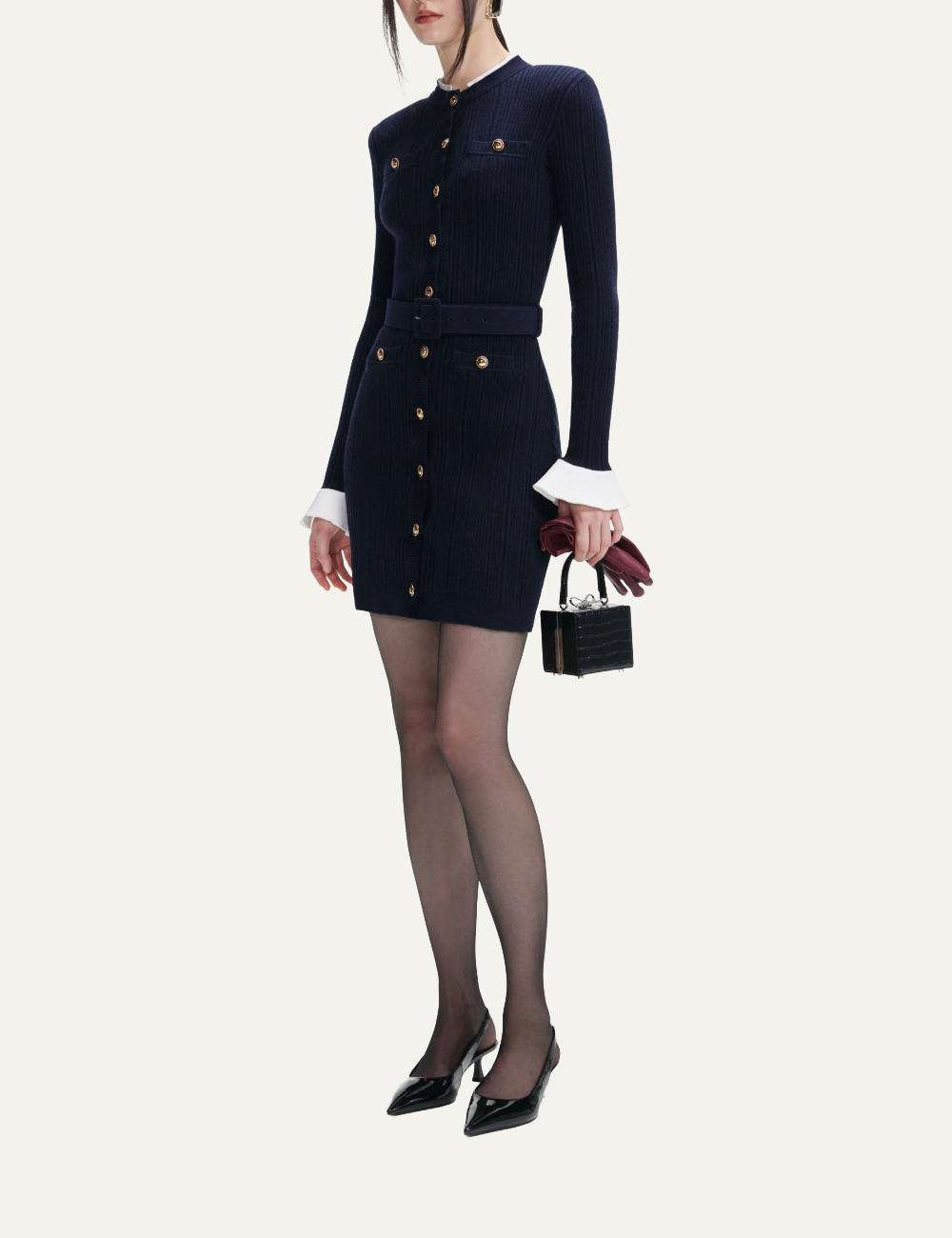 SELF-PORTRAIT KNIT MINI DRESS