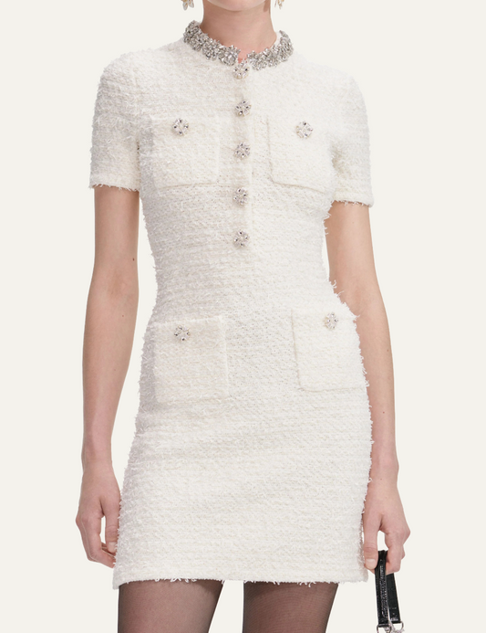 SELF-PORTRAIT KNIT MINI DRESS