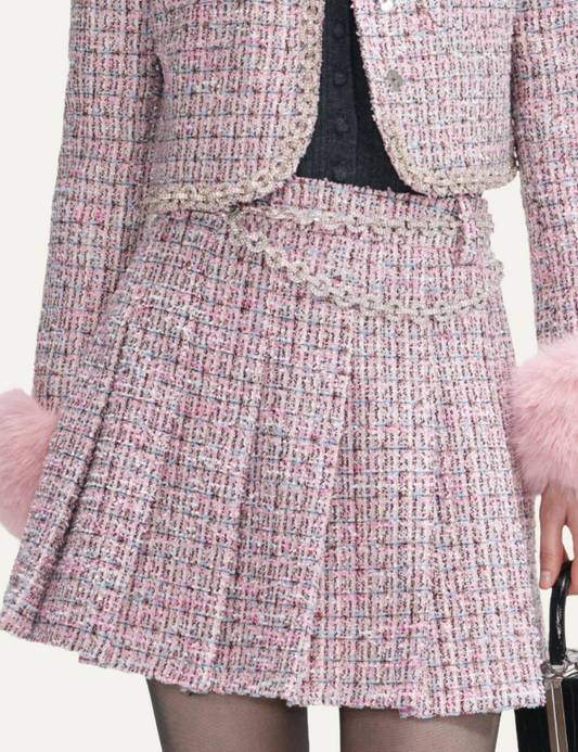 SELF-PORTRAIT CRYSTAL BELT MINI SKIRT