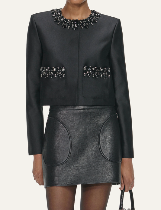 SELF-PORTRAIT EMBELLISHED TRIM JACKET