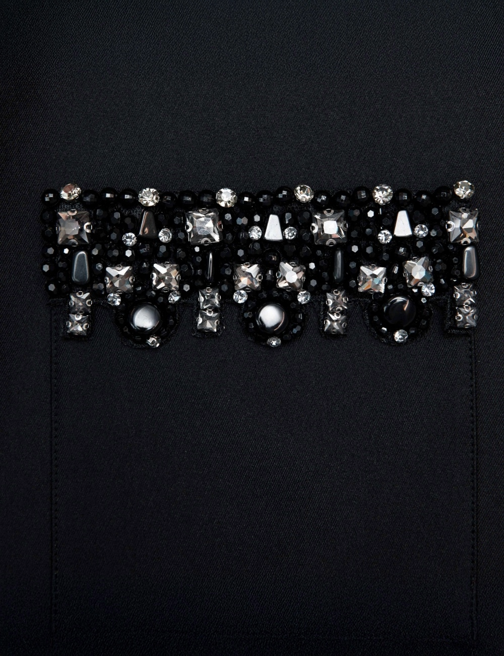 SELF-PORTRAIT EMBELLISHED TRIM MINI DRESS