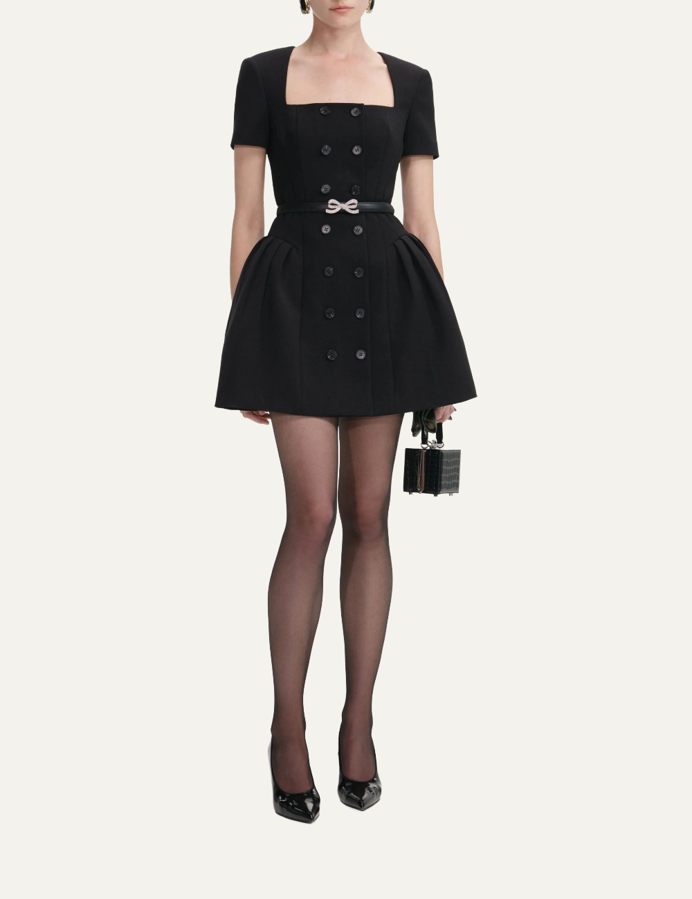 SELF-PORTRAIT SHORT SLEEVE MINI DRESS