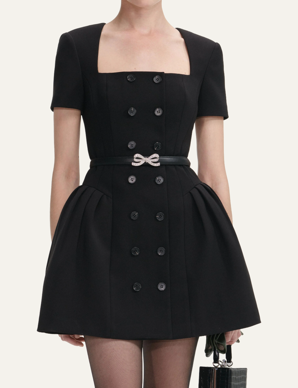 SELF-PORTRAIT SHORT SLEEVE MINI DRESS