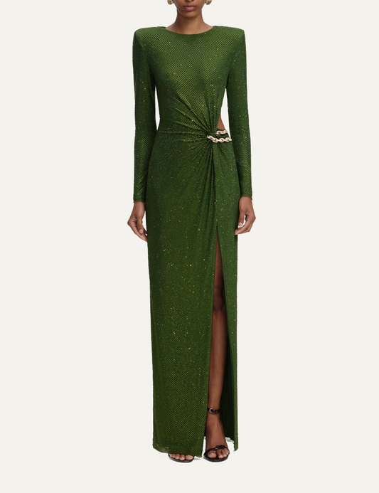 SELF-PORTRAIT RHINESTONE EMBELLISHED MAXI DRESS