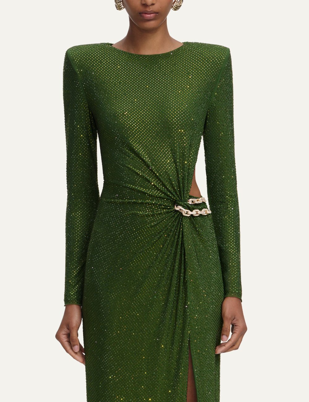 SELF-PORTRAIT RHINESTONE EMBELLISHED MAXI DRESS