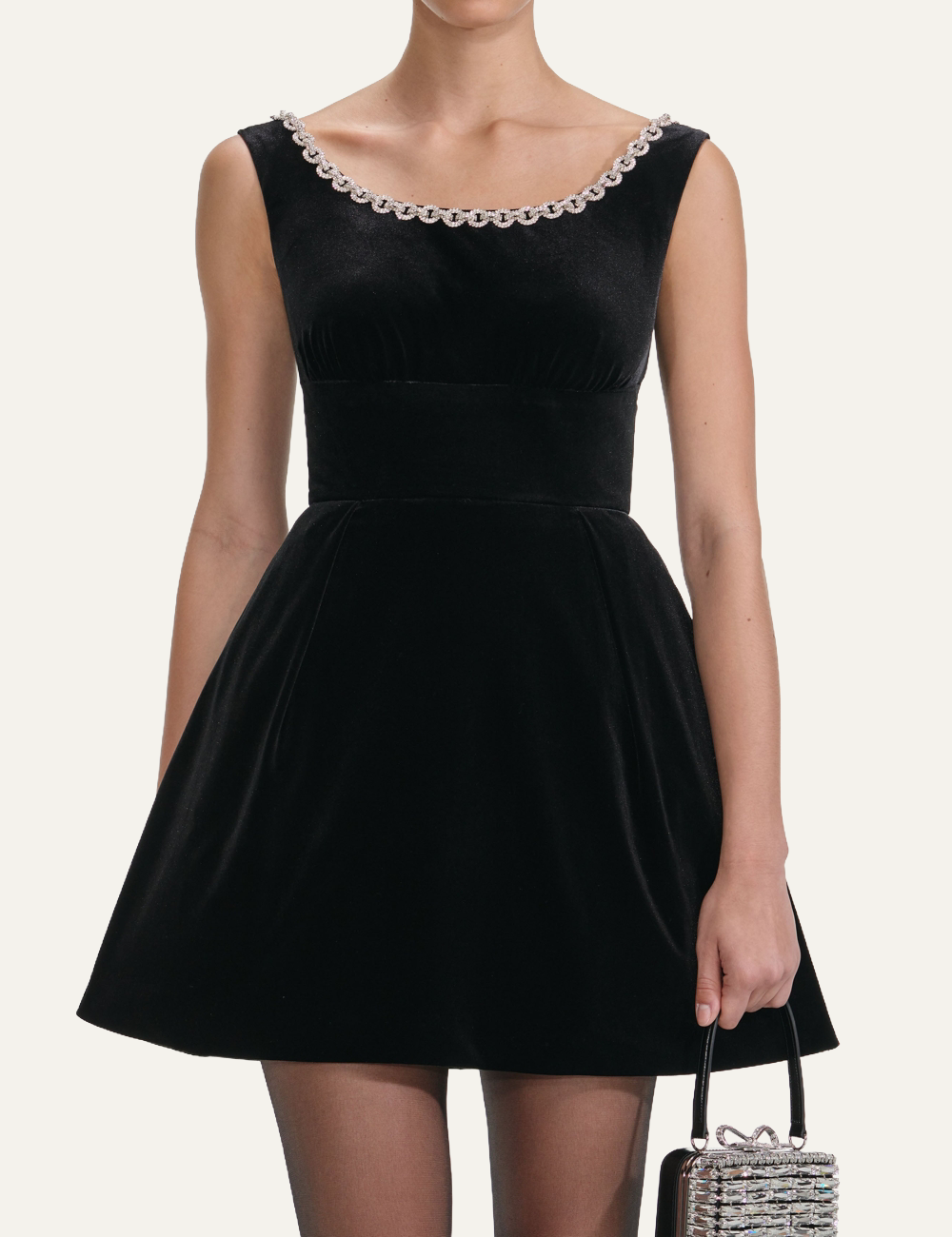 SELF-PORTRAIT VELVET MINI DRESS