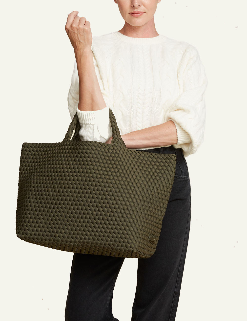 NAGHEDI ST BARTHS LARGE TOTE OLIVE