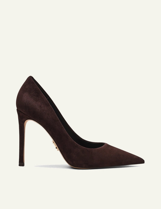 STEVE MADDEN THRIVE HEELS IN BROWN SUEDE