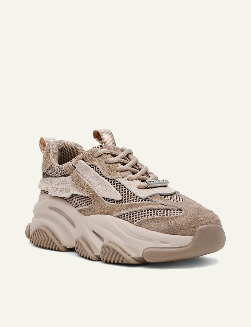 STEVE MADDEN  POSSESSION SNEAKERS IN TAUPE SUEDE