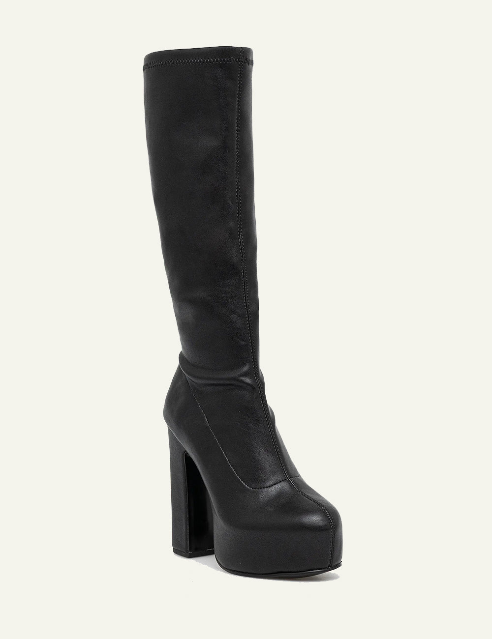 STEVE MADDEN TANTALIZER BOOTS IN BLACK
