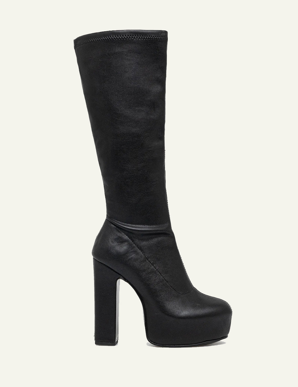 STEVE MADDEN TANTALIZER BOOTS IN BLACK