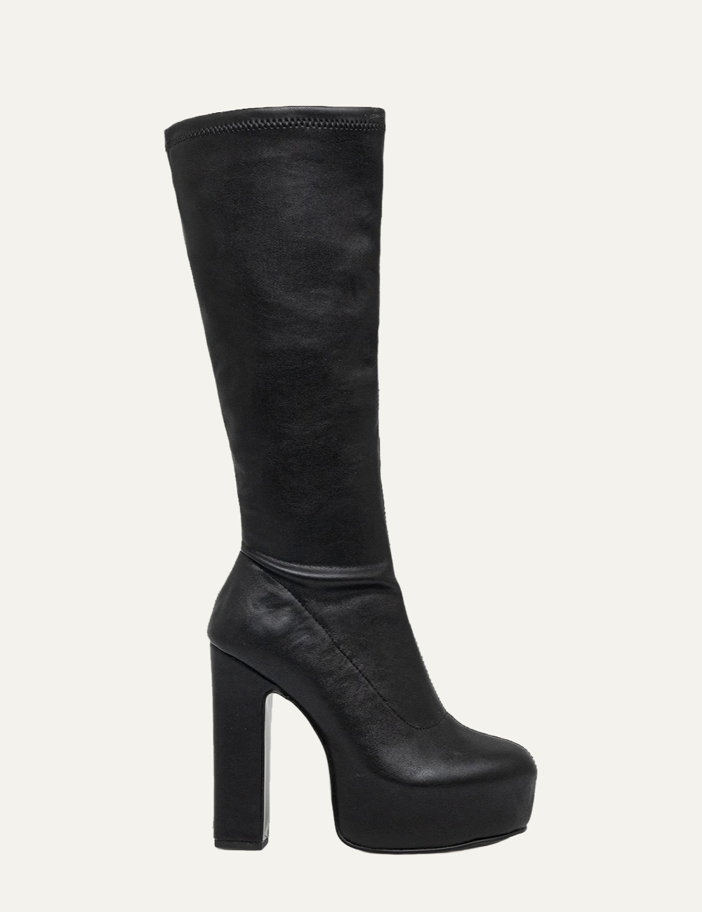 STEVE MADDEN TANTALIZER BOOTS IN BLACK