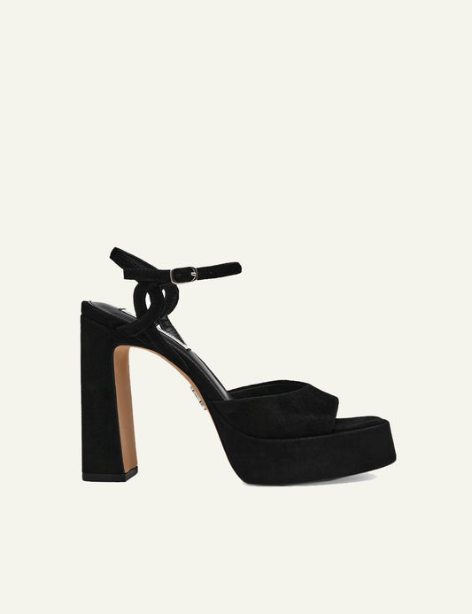 STEVE MADDEN MILIANA SANDALS IN BLACK SUEDE