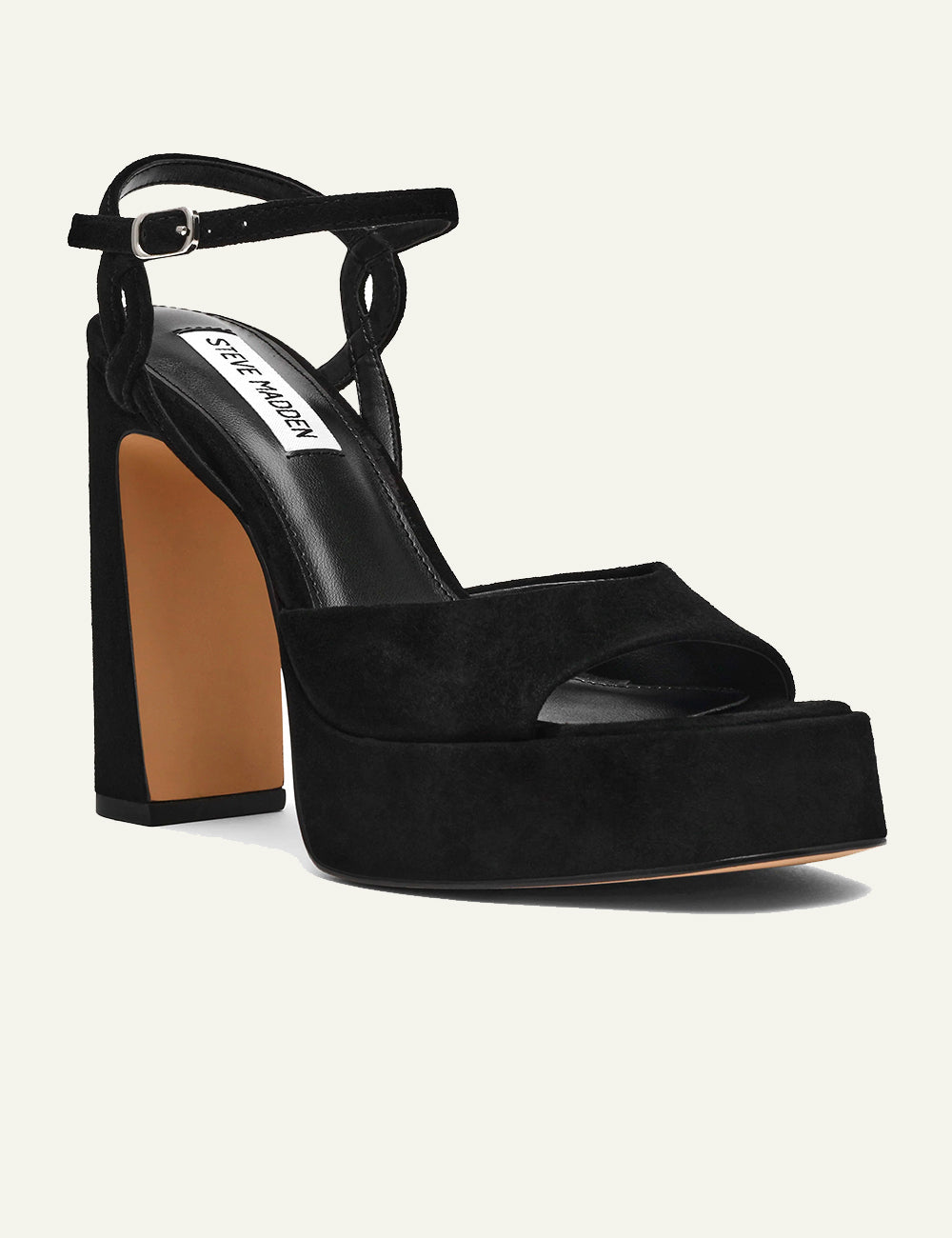 STEVE MADDEN MILIANA SANDALS IN BLACK SUEDE