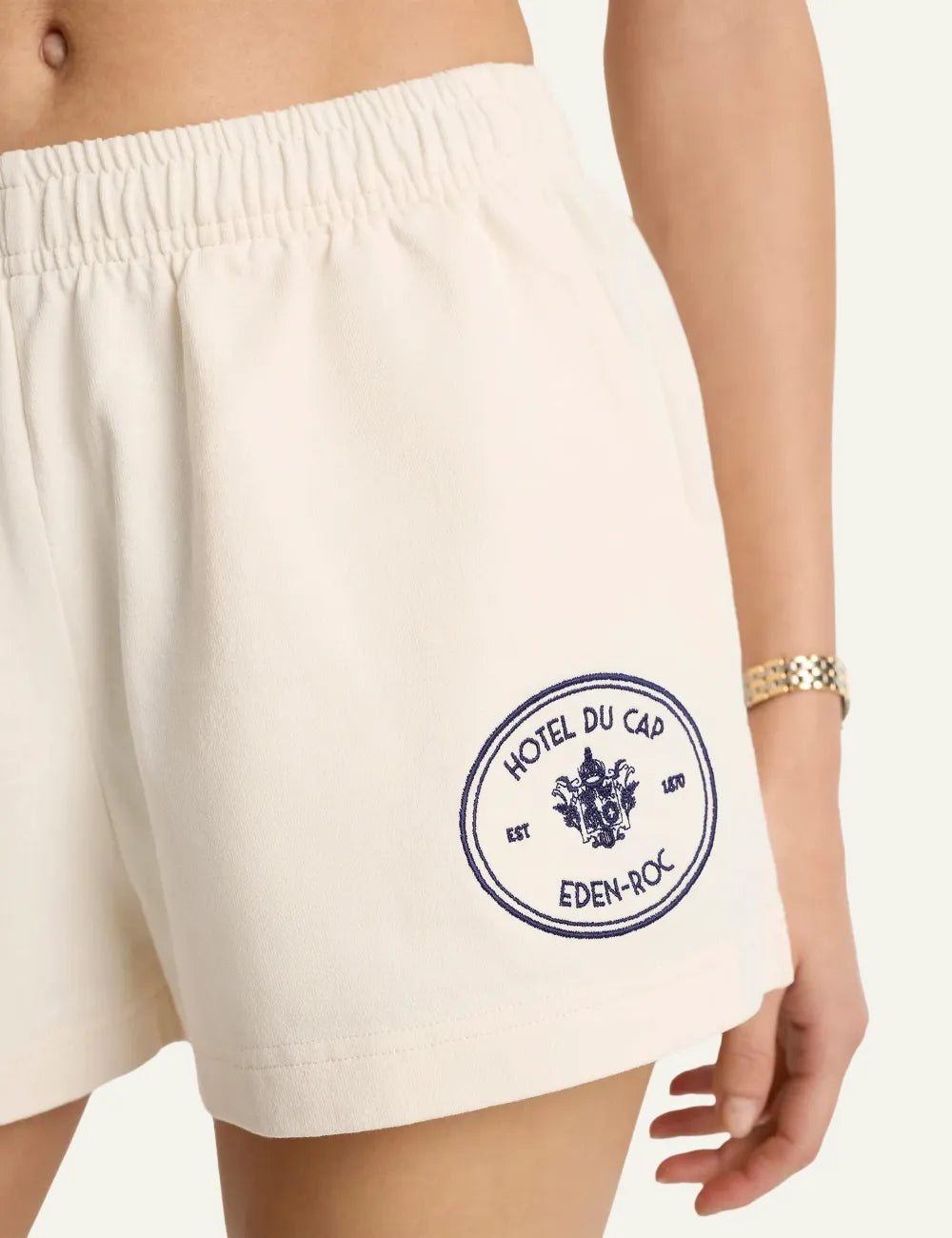 SPORTY & RICH EDEN CREST EMBR DISCO SHORT