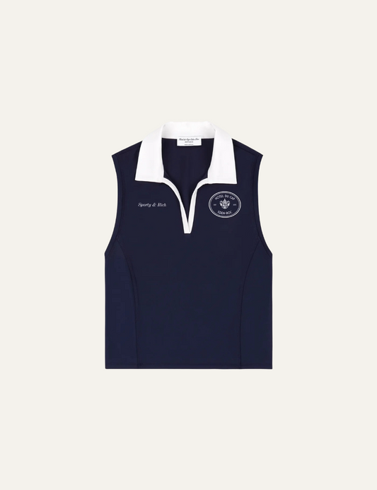 SPORTY & RICH EDEN CREST SPORTS POLO VEST