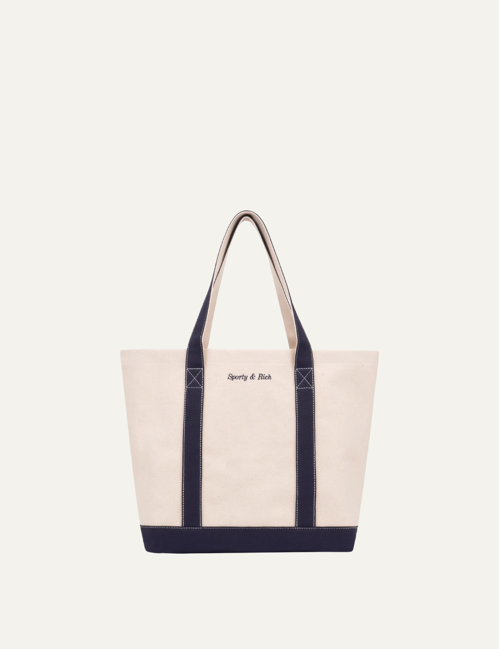SPORTY & RICH EDEN CREST TWO TONE TOTE