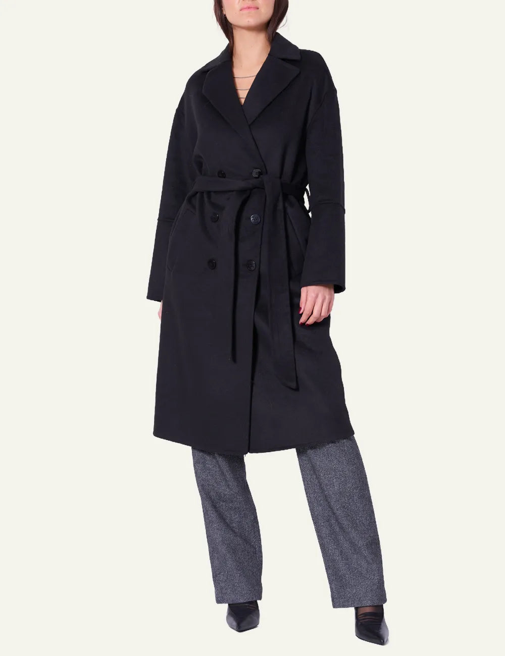 SILVIAN HEACH LONG COAT SAOANE BLACK