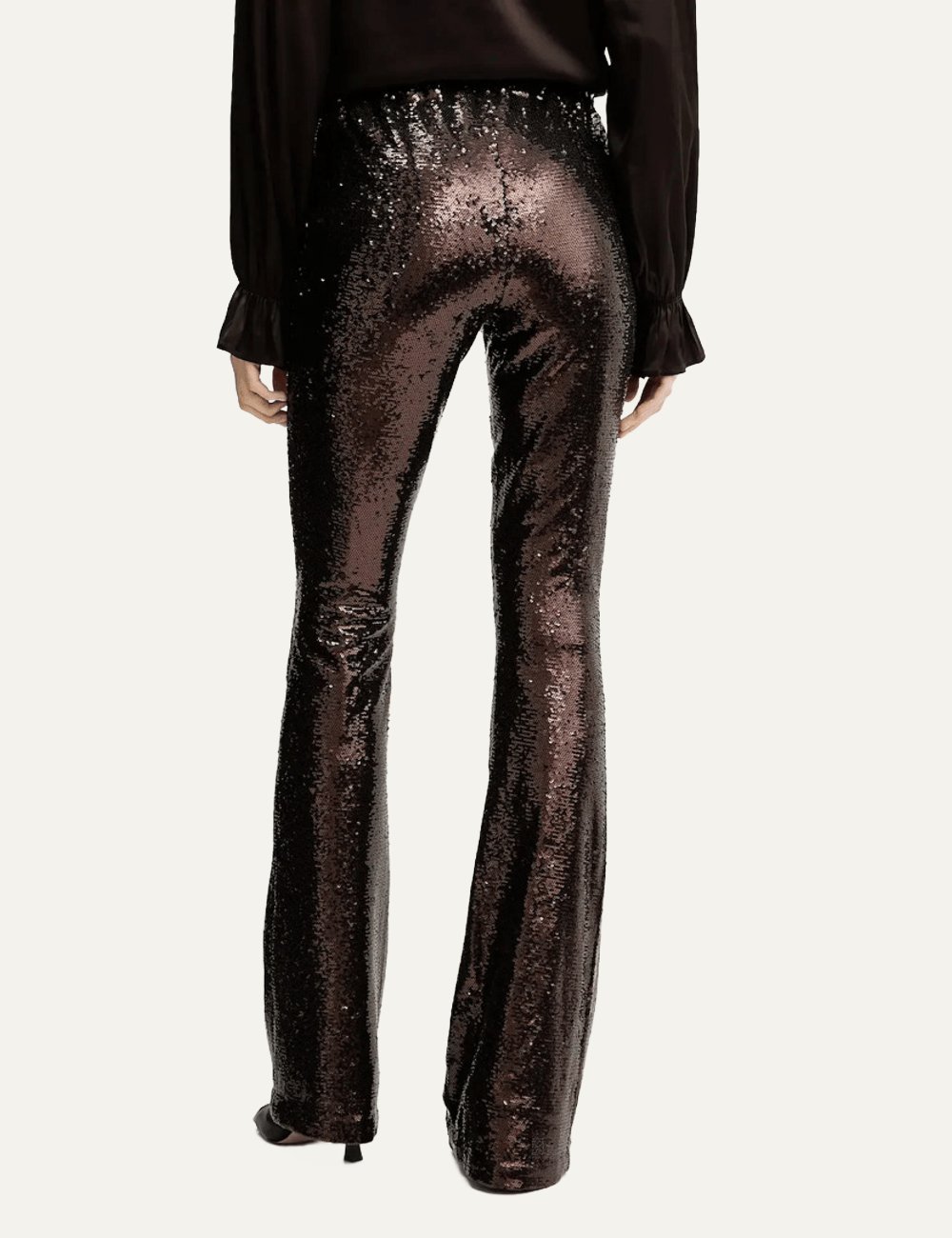 SILVIAN HEACH PANTS SHINY COFFEE GROUND