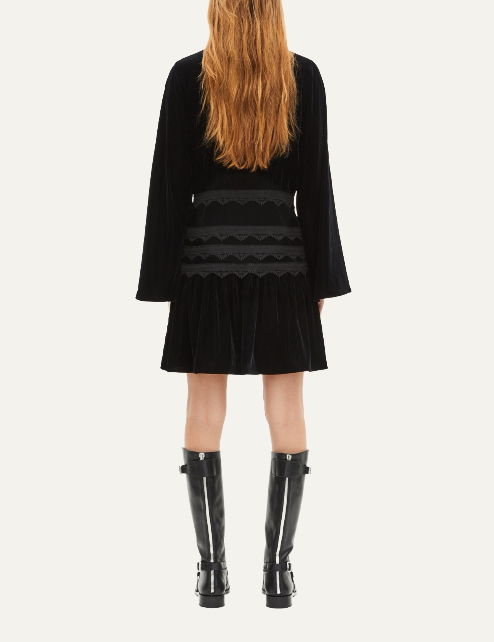 THE KOOPLES SHORT BLACK VELVET DRESS