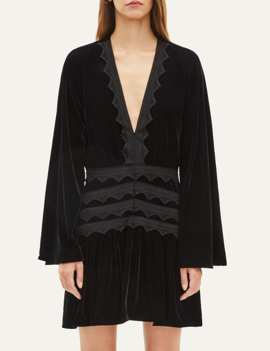 THE KOOPLES SHORT BLACK VELVET DRESS