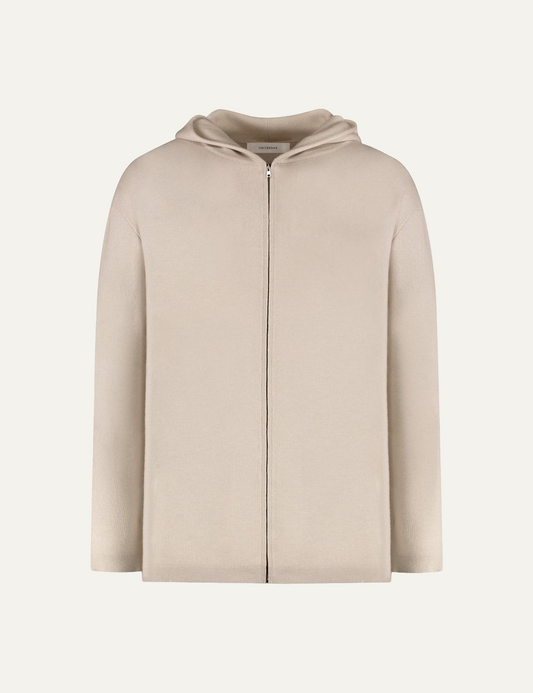 UMIT BENAN SUNSET KNIT HOODIE LIGHT BEIGE
