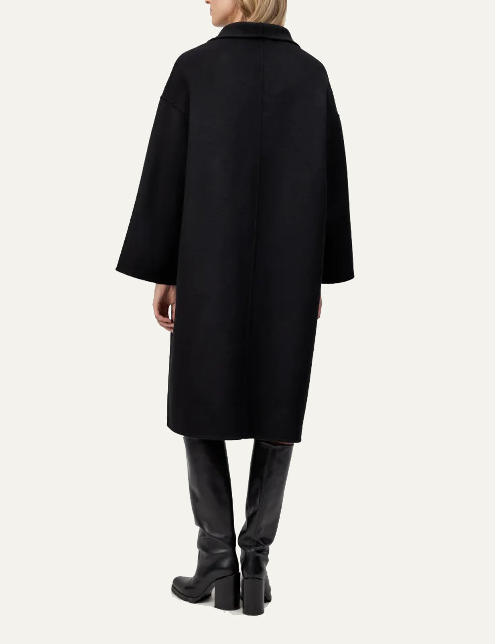 DRYKORN BAUPREY DOUBLE FACED WOOL COAT BLACK