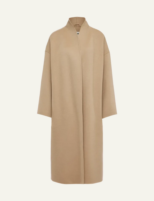 DRYKORN BAUPREY DOUBLE FACED WOOL COAT BROWN