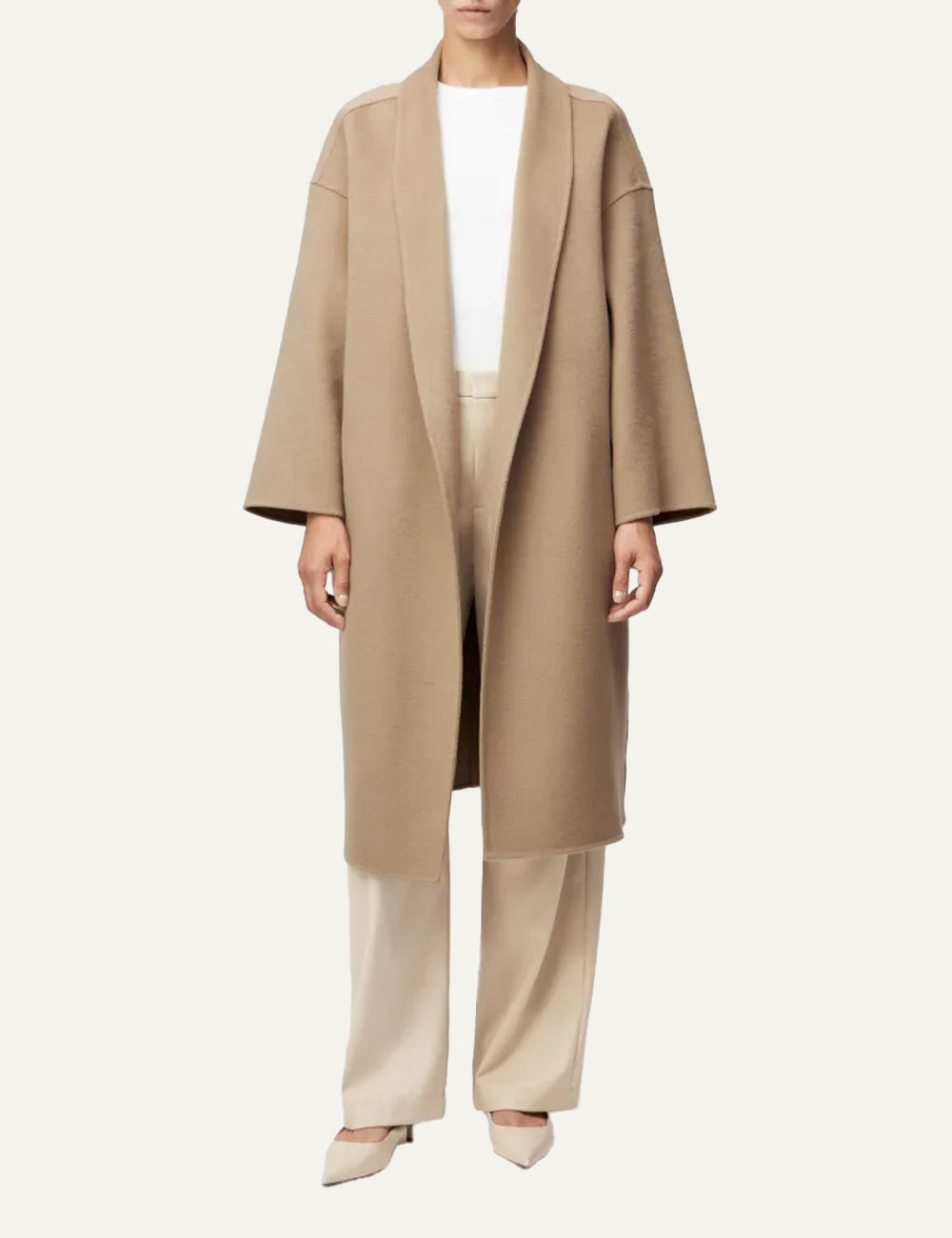 DRYKORN BAUPREY DOUBLE FACED WOOL COAT BROWN