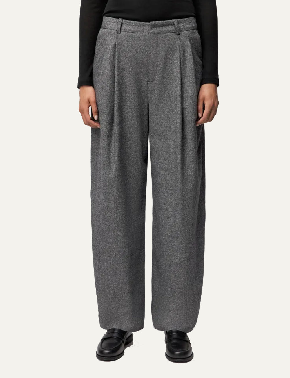 DRYKORN INK CASUAL PLEATED TROUSERS IN FLANNEL GREY