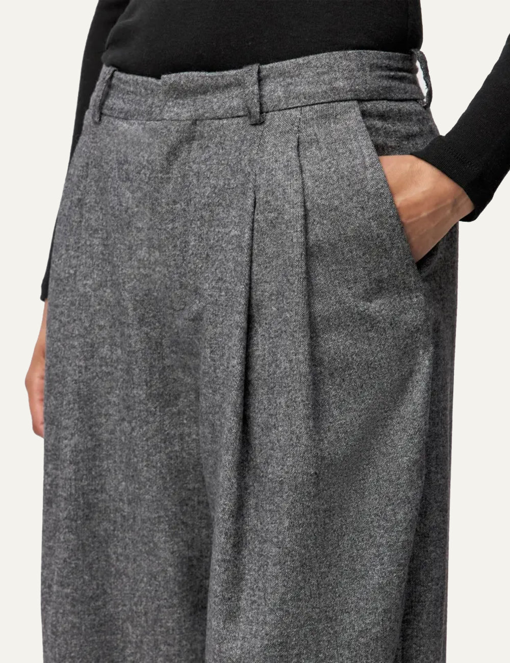 DRYKORN INK CASUAL PLEATED TROUSERS IN FLANNEL GREY
