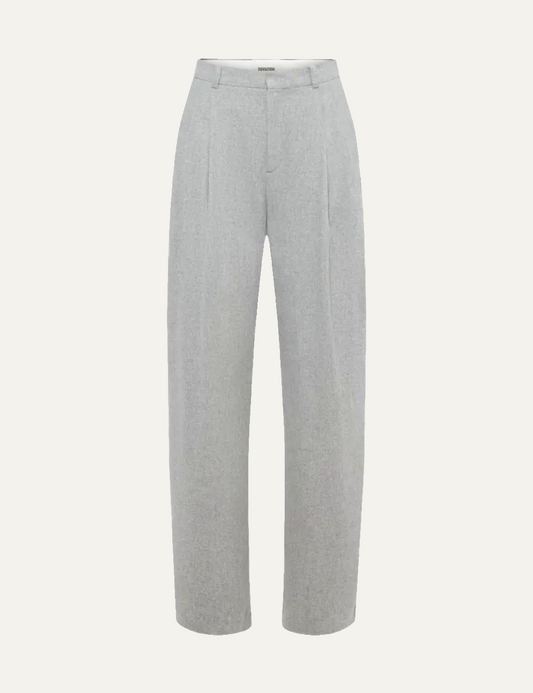 DRYKORNINK CASUAL PLEATED TROUSERS IN FLANNEL LIGHT GREY