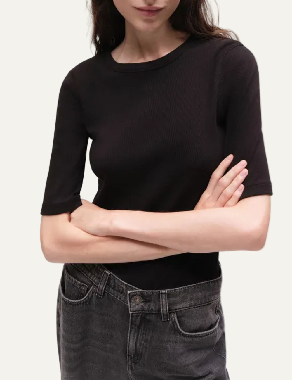 DRYKORN SELAY TOP IN COTTON BLACK