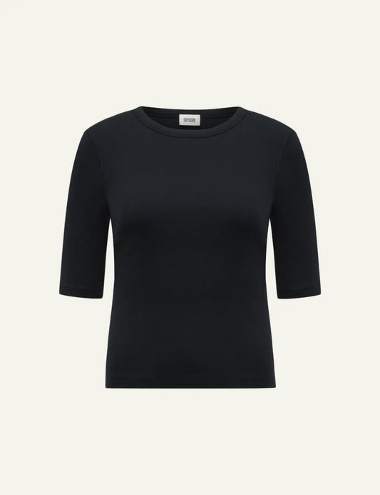 DRYKORN SELAY TOP IN COTTON BLACK