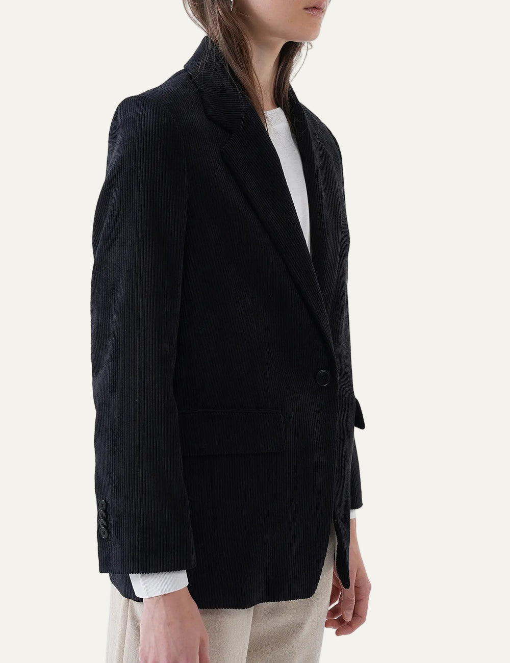 DRYKORN GLENDALE BOYFRIEND BLAZER IN WOOL BLEND BLACK