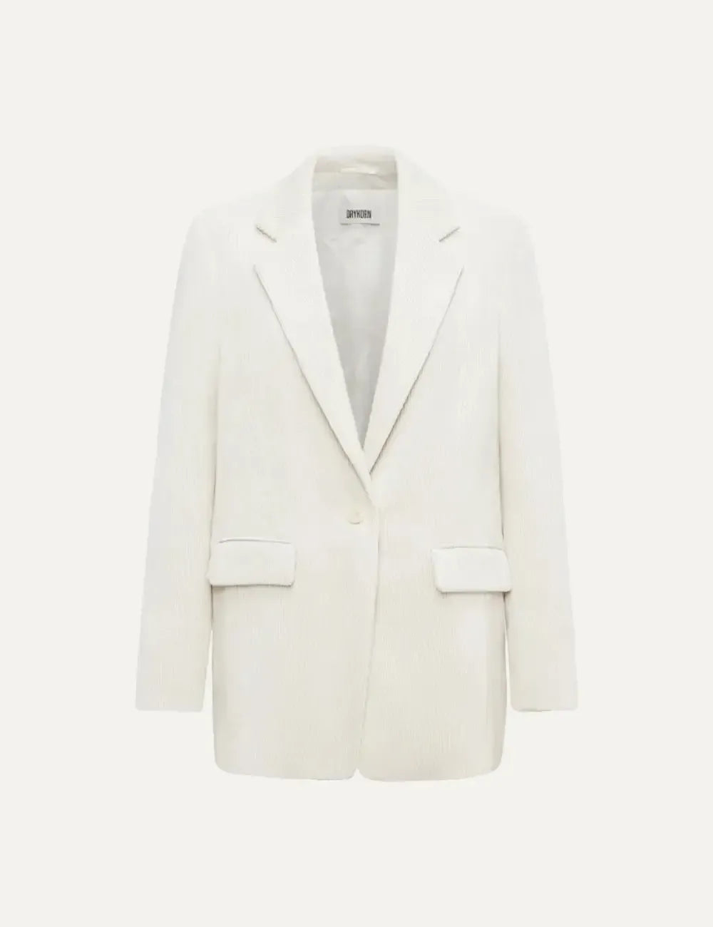 DRYKORN GLENDALE BOYFRIEND BLAZER IN WOOL BLEND OFF WHITE