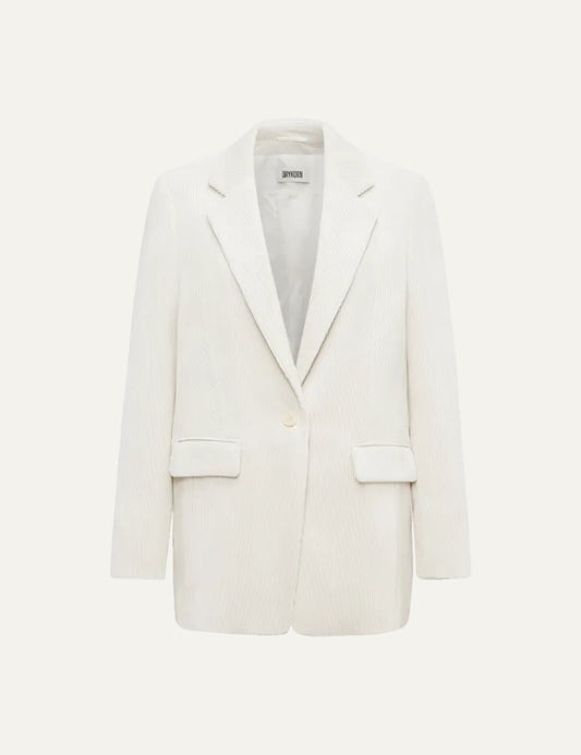 DRYKORN GLENDALE BOYFRIEND BLAZER IN WOOL BLEND OFF WHITE