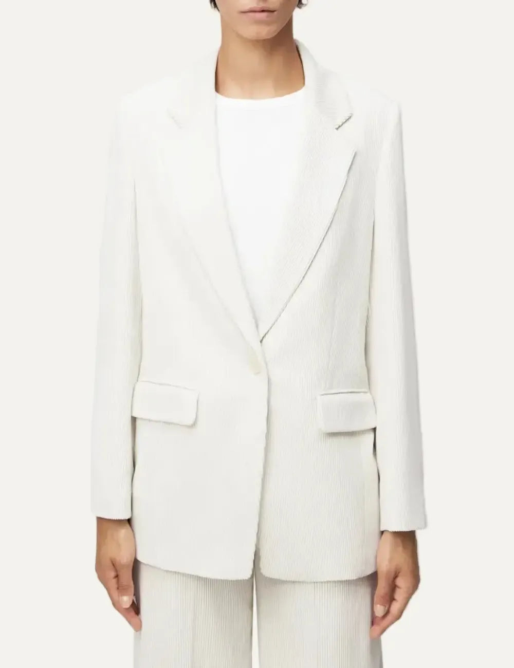 DRYKORN GLENDALE BOYFRIEND BLAZER IN WOOL BLEND OFF WHITE