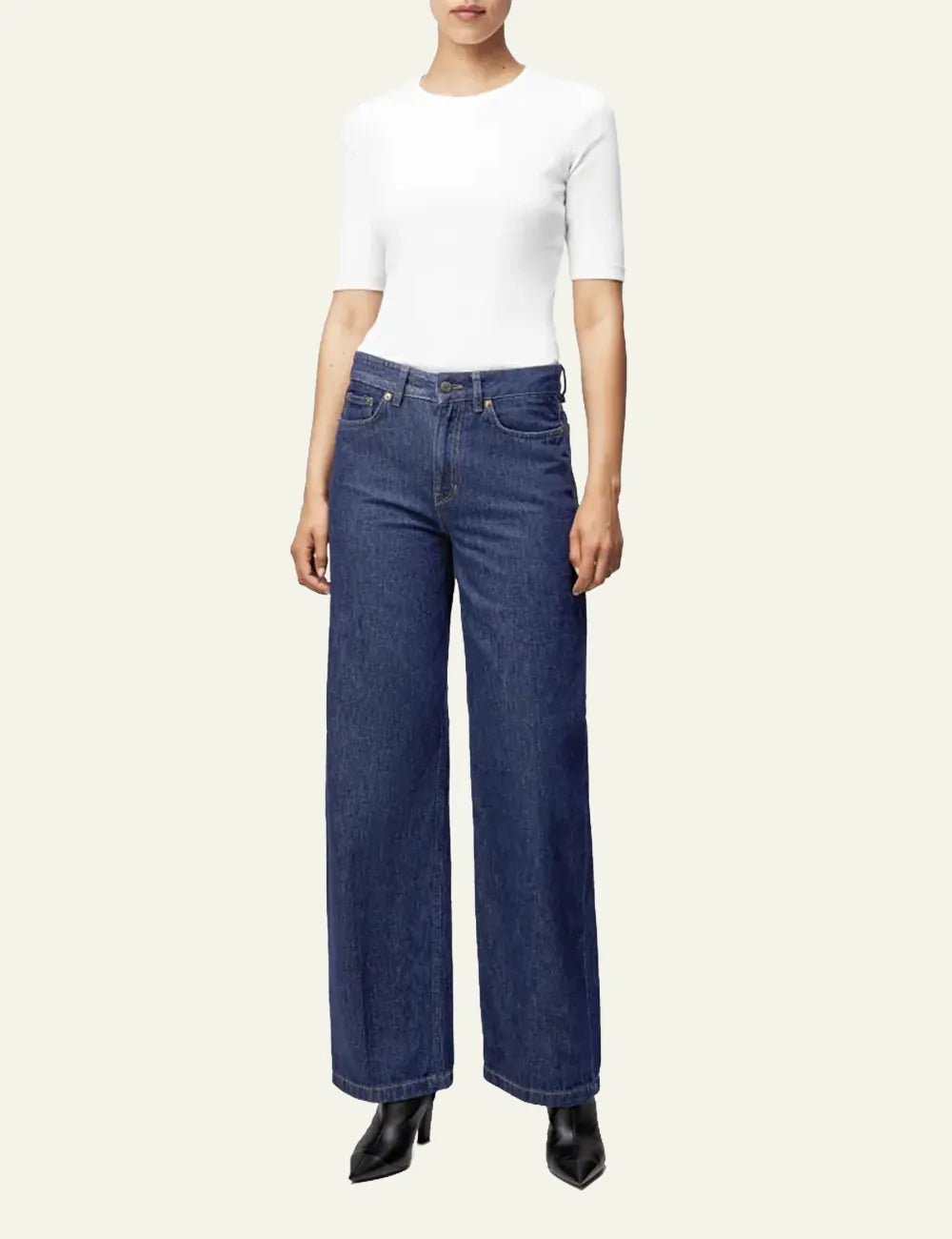 DRYKORN MEDLEY MID WAIST JEANS IN BLUE DENIM