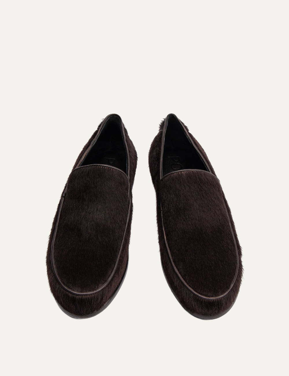 POEVE NIDA BROWN HAIRY LEATHER LOAFERS