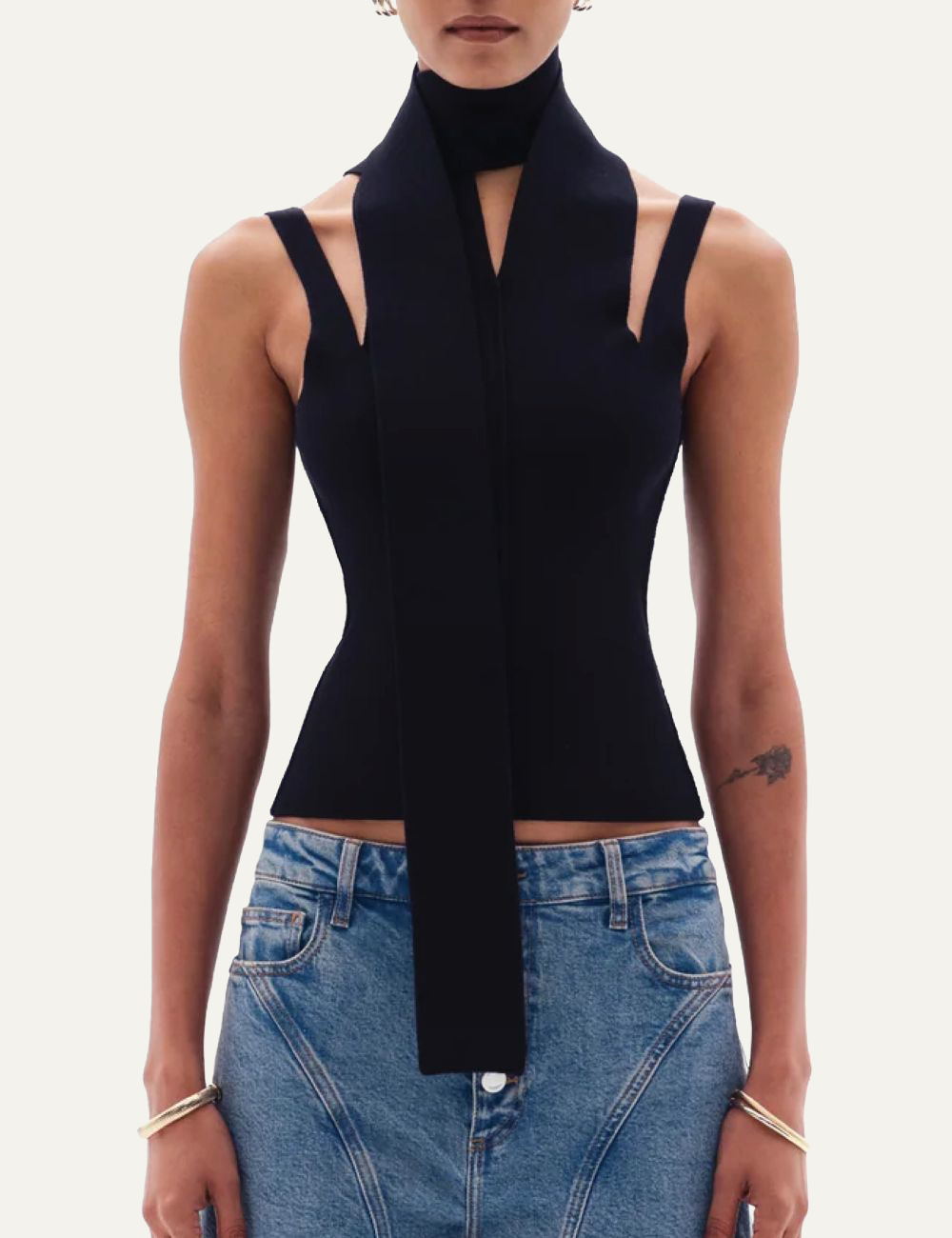 YUZEFI INARI MILANO SLASH TOP - BLACK