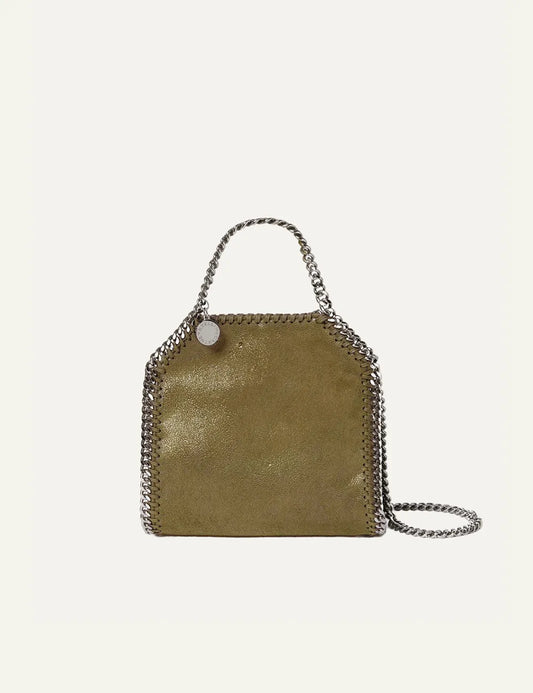 STELLA MCCARTNEY FALABELLA TINY BAG SHAGGY OLIVE