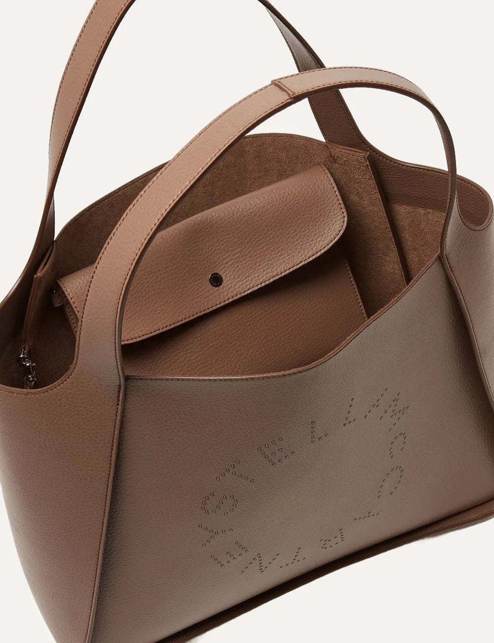 STELLA MCCARTNEY LOGO TOTE BAG EMBOSSED ASH