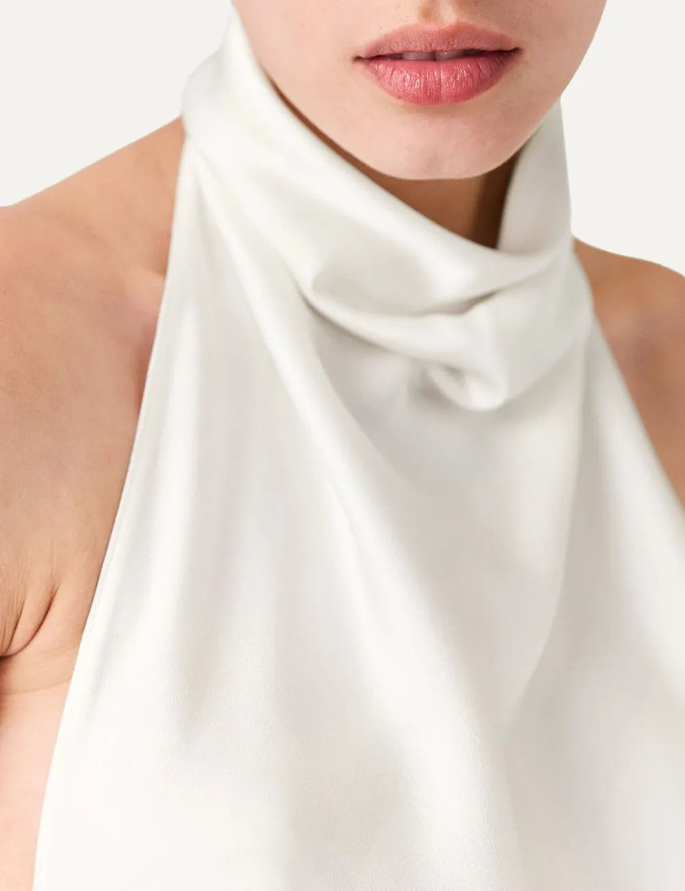 STELLA MCCARTNEY SATIN HALTERNECK