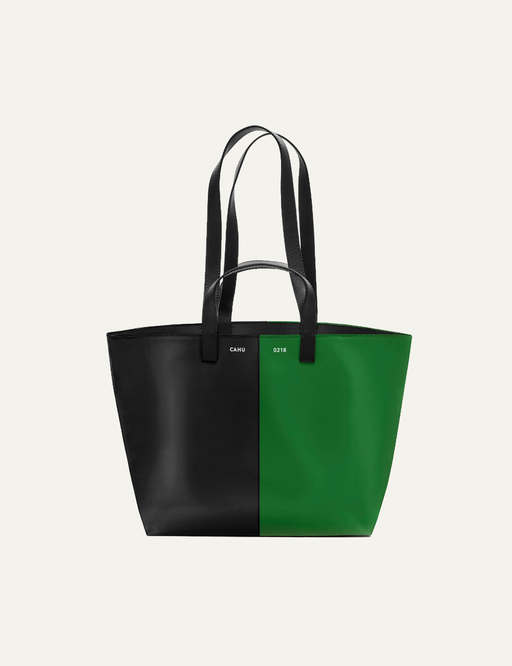 CAHU PRATIQUE ZIPPE SMALL BLACK / DARK GREEN