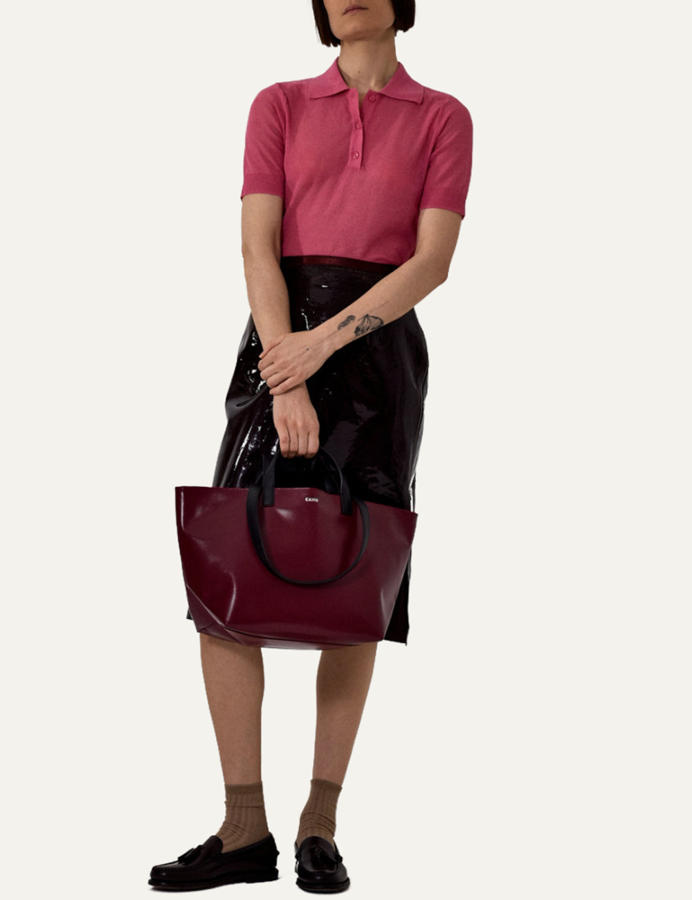 CAHU PRATIQUE ZIPPE SMALL BURGUNDY